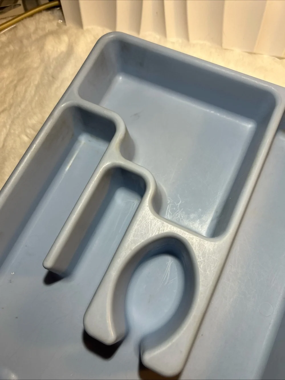 Lot Of 2 VTG MCM Rubbermaid 2921 Slate Blue- Sunny Yellow Silverware Tray Drawer